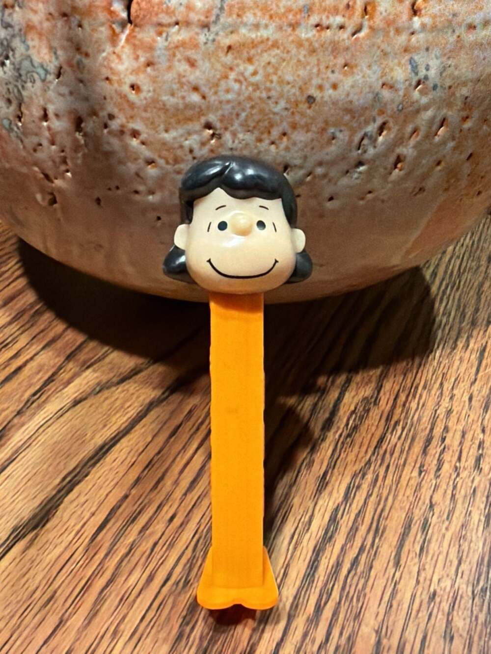 Vintage Pez Candy Dispenser Peanuts Lucy Van Pelt Orange Stem